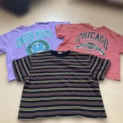 ペアマノンストリート　Tシャツ3枚セット ストライプとCHICAGOデザイン