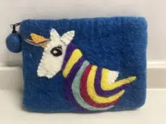 アイスランド土産　厚手フェルトポーチunicorn