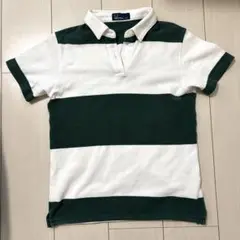 【美品✨】フレッドペリー 半袖 ポロシャツ 太ボーダー 白 緑 L