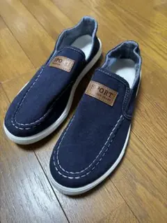 【新品未使用】ネイビー スリッポン シューズ25cm