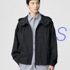 美品 UNIQLO U フーデッドブルゾン　Sサイズ　ブラック