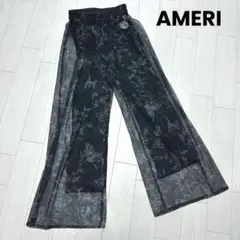 AMERI アメリ ロング シアーパンツ ブラック ウエスト