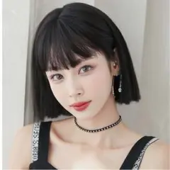 ウィッグ ストレート ボブ アジャスター付 フルウィッグ