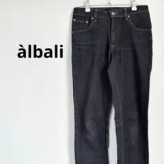 àlbali デニム　ジーンズ　長ズボン　黒　L 細身　シンプル　パンツ