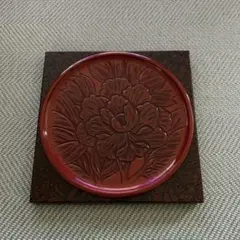 日光彫　お盆