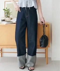 ディスコート　USコットンデニムロールアップパンツ