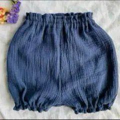 ベビー　キッズ　かぼちゃパンツ　タグ付き　アッシュネイビー　ハンドメイド　80