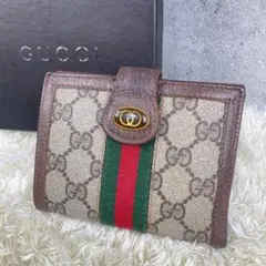 OLD GUCCI 折り財布 シェリーライン インターロッキング GGスプリーム
