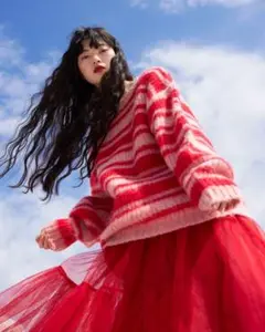 poppy あさぎーにょ　ボーダー　ポロシャツ　完売品　サマーニット poppy あさぎーにょ ボーダー ポロシャツ 完売品 サマーニット