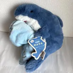 いっしょにお昼寝サメさん 冷感ブランケット付 サックス