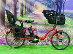 ❷4635 子供乗せ電動自転車Panasonic3人乗り20インチ良好バッテリー