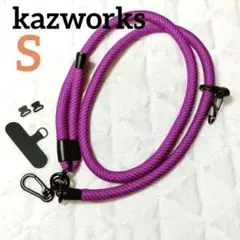 [kazworks] S パープルストライプ スマホストラップ 携帯ストラップ