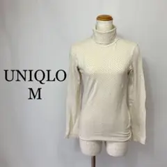UNIQLO タートルネックカットソー　ドットカットソー
