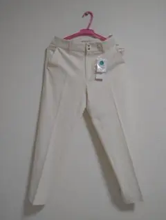VIS アイボリー スリムフィット スラックス M