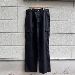 USED ユーロ古着 黒 カーゴパンツ ブラック ワークパンツ vintage