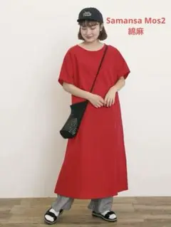 Samansa Mos2綿麻ワンピース♡（M）