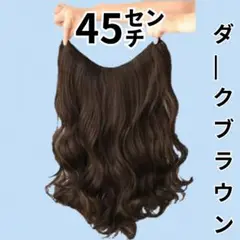 45㎝ダークブラウン⭐V型襟足wigエクステ送料無料