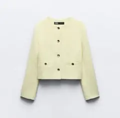 ZARA テクスチャーラウンドネックブレザー
