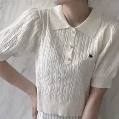 dazzlin ダズリン polo bcs コラボ ケーブルポロニット