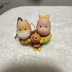 カバくん、ピピちゃん、アンパンマン フィギュアストラップ 3体セット