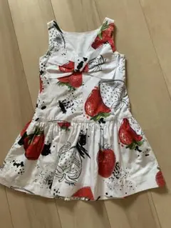 MONNALISA イチゴ柄 ノースリーブワンピース 6A