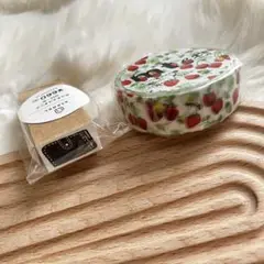 【匿名配送】mt いちごデザイン マスキングテープ　手帳はんこ　スタンプセット