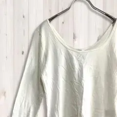 K0359 Hu0026M ゆったり Uネック ロンTシャツ カジュアル ゆるだぼ