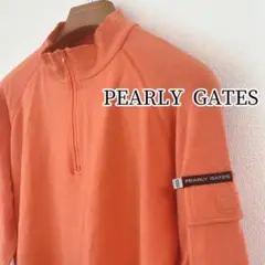 PEARLY GATES ハーフジップ トレーナー 日本製 サイズ3 オレンジ