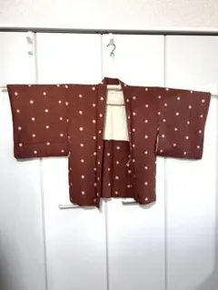 羽織　はおり　茶色に黄色い花柄