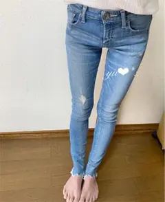 ジェイダ GYDA SQUARE BACK RIPPED スキニーデニ厶S
