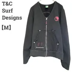 Tu0026C サーフ レディース M カーディガン♡伸縮 カジュアル♡秋冬 90s♡黒