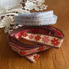 チロリアンテープ　花柄　2個セット　A