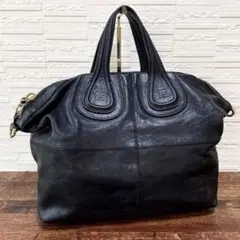 ジバンシー レザー トート ハンド バッグ ナイチンゲール ブラック 黒色