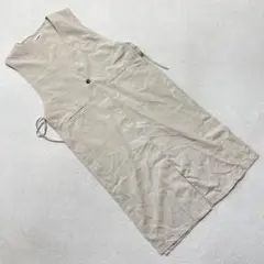 LENAACHON リネン混 ノースリーブ ジレ ベージュ Mサイズ