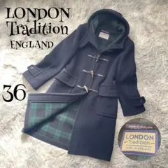 t0398【ロンドントラディション】希少 定番 ロング ダッフルコート 別注JS