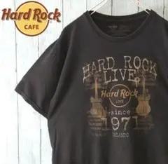 ハードロックカフェ ライブ Tシャツ メキシコ製 ギター デカロゴ 黒