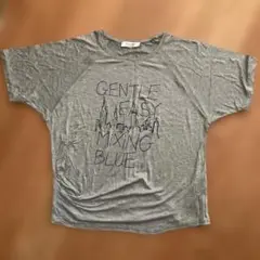 Mixing blue グレー 半袖Tシャツ