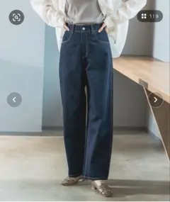 美品　GLOBAL WORK GOODデニムバギーパンツ　ネイビー　Ｌ