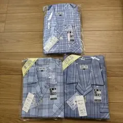 MODE FIRE 長袖パジャマ Sサイズ 青系チェック3枚セット