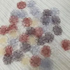 【48個セット】花　パーツ　フラワー　ビーズ　カボション