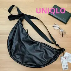 UNIQLO レザータッチブラック 人気 斜め掛け 軽量