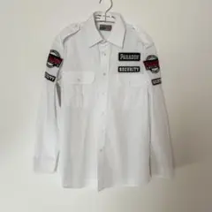US古着 セキュリティシャツ ワークシャツ ワッペン 長袖シャツ