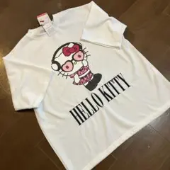 新品 サンリオ サングラス ハローキティ 半袖シャツ メンズ Lサイズ ホワイト