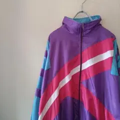 90s 柄ブルゾン ジップブルゾン　マルチカラー