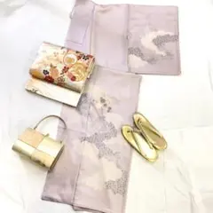 【2122】着物 訪問着・付下 袷 正絹 菊 楓 紗綾形地紋 単品販売♪