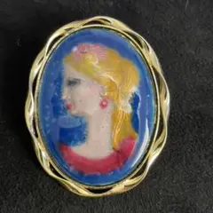 ヴィンテージブローチ　胸像　絵画風