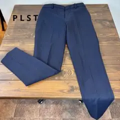 ★PLST★プラステ★紺スラックス ノータック★伸縮性有★後ゴム★両脇ポケット有