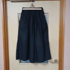 リネン混合ワイドパンツ　美品　サイズM　ブラック