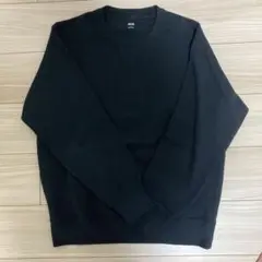 新品　ユニクロ　スウェットシャツ　長袖　メンズL　ブラック