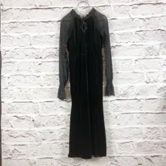a1 Dazy 黒いベルベットロングワンピース 冠婚葬祭